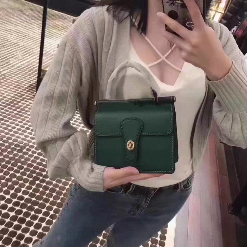 Coach Willis Top Handle 18 In Hunter Green with Gold Accents NWOT